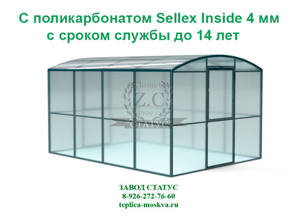 Прямостенная 3 на 4 шаг 1 м из поликарбоната Sellex Inside 4 мм.